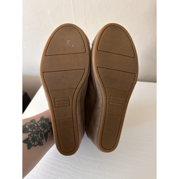 Toms Womens Desert Wedge Bootie Taupe Size 8 Lace Up Casual Heel Neutral Boho - Picture 7 of 8